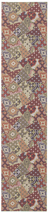 Bellezza Red-Green Area Rug - 2'2\" x 8'0\"