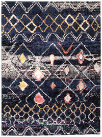 Makondo Classic Navy Blue Area Rug - 8'0