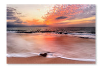 The Sun Is Setting Displaying A Vibrant Glowing Beautiful Red Sky 28x42 Wall Art Fabric Panel Without Frame