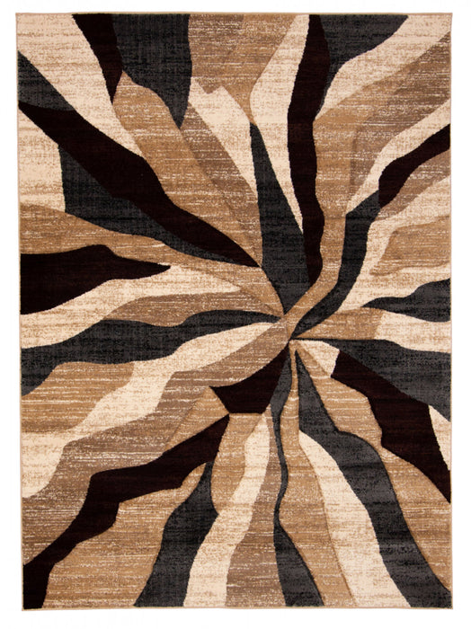 Mayoree Brown, Beige & Black Area Rug - 3'11\" X 5'7\" 