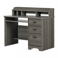 Versa Computer Desk With Hutch - Grey Maple 