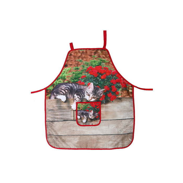 Apron With Pocket Lazy Cat - Set of 2 Kitchen Linen