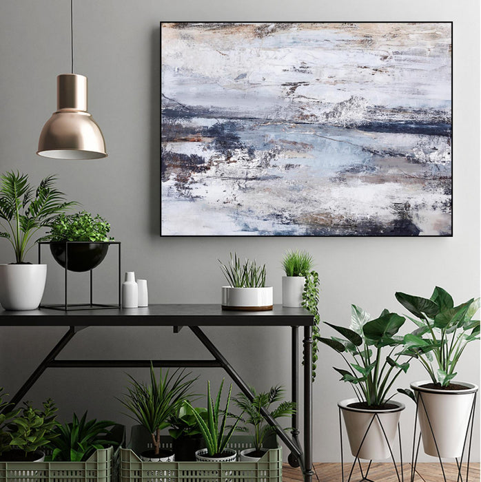 \"Outline\" Canvas Framed Black 40x30 Wall Art