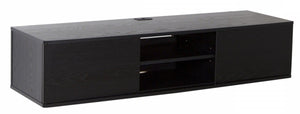 Agora Wall Mounted Media Console - Black Oak