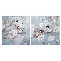 Hand Painted Canvas Wall Art Tune into Spring - Set of 2 Wall Decor