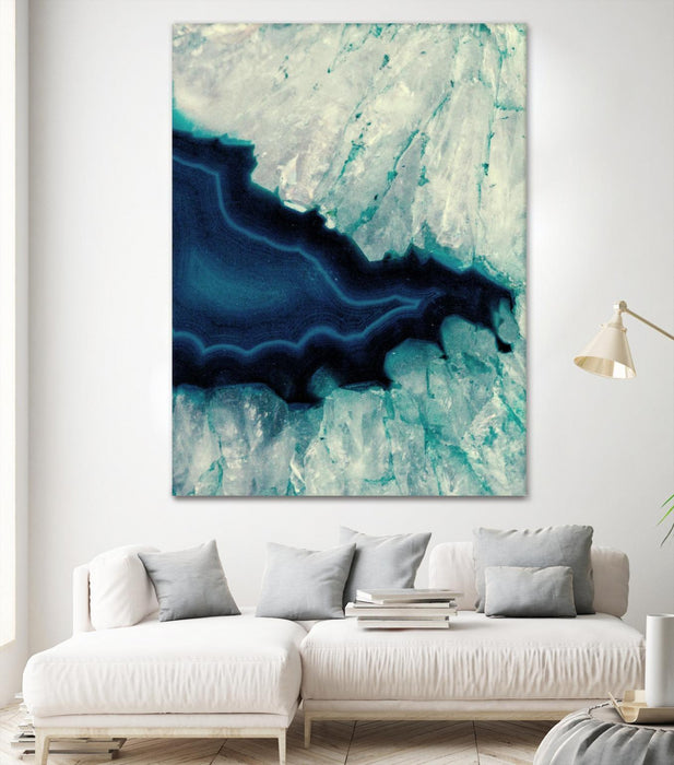 \"Up Close Blue Mineral Ii\" Giant Art 72x54 Wall Art