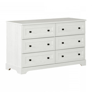 Hazen 6-Drawer Dresser - White Pine