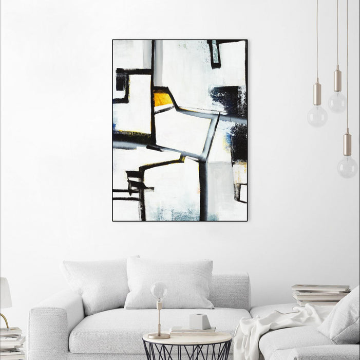 \"The A Line Ii\" Canvas Framed Black 24x32 Wall Art