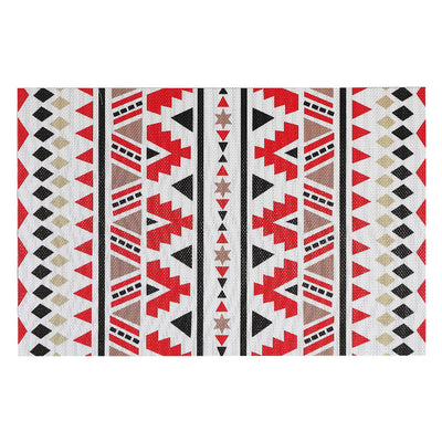 Vinyl Placemat Bohemian Red - Set of 12|Napperon rouge en vinyle de style bohème - ensemble de 12