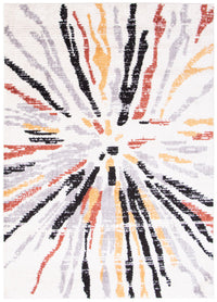 Paloma Sunburst Black, White Area Rug - 8'0