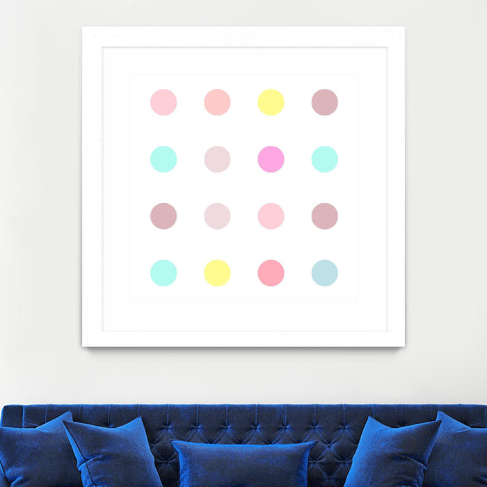 \"Pink Iv\" Matted and Framed White 30x30 Wall Art
