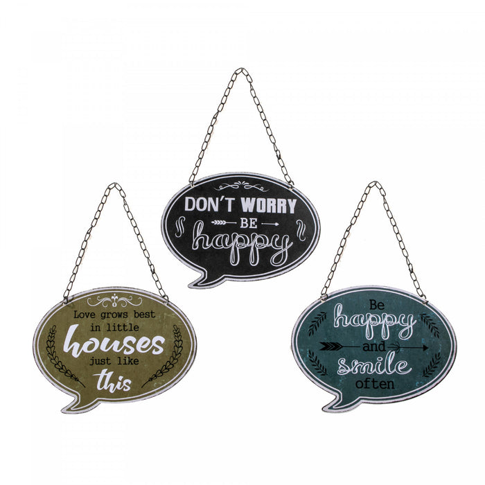 Iron Wall Speech Bubble - Set of 3 Wall Decor