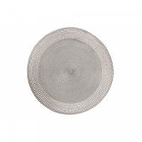Vinyl Round Placemat with Silver Border - Set of 12