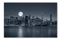 New York City At Night 16x24 Wall Art Frame And Fabric Panel