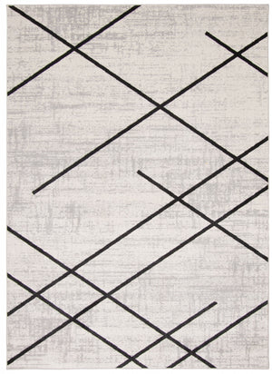 Damali Ivory/Black Machine Washable Area Rug - 5'0