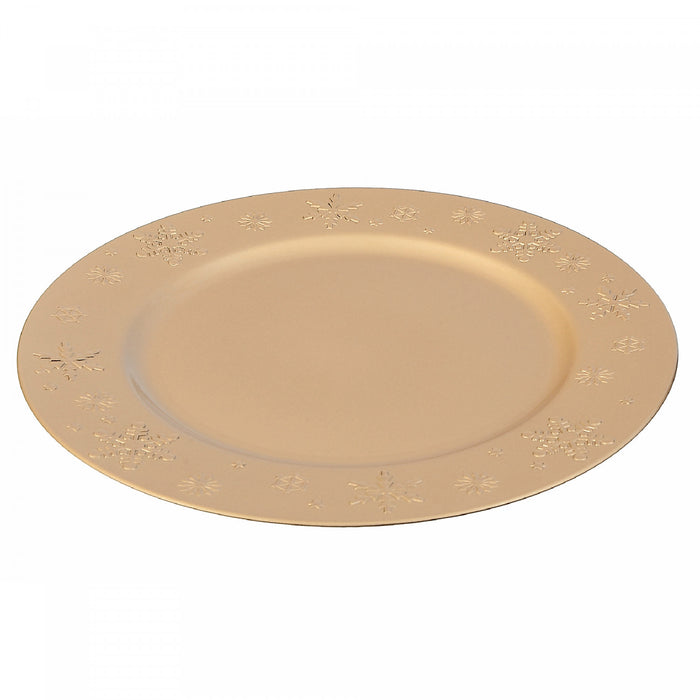 Charger Plate Snowflake Gold Dinnerware