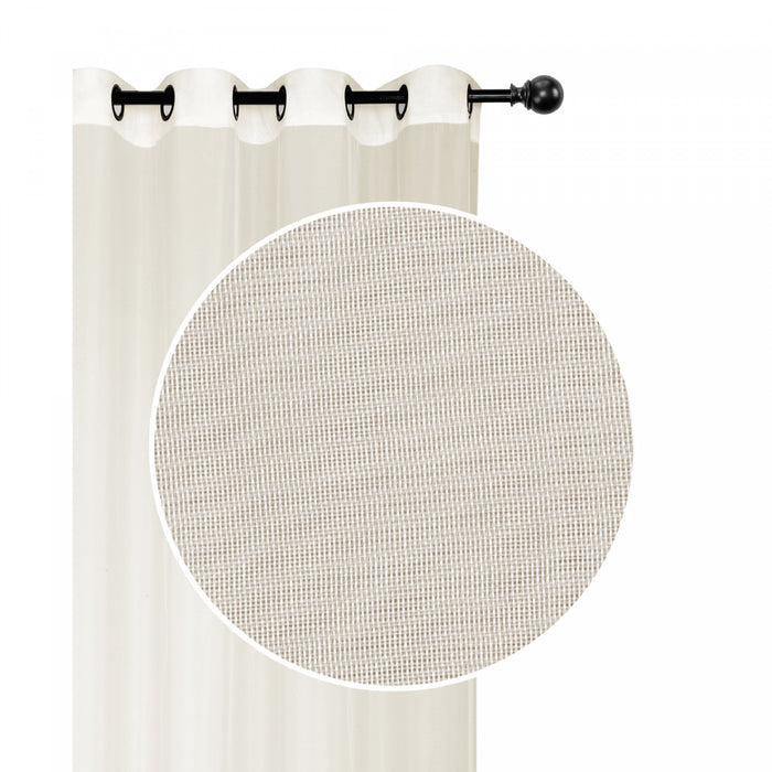 Voile Panel with Grommets Beige 54x84 - Set of 2