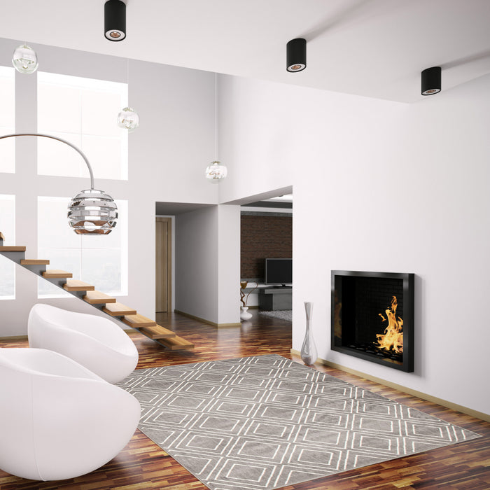 August Geod Grey-White 6'7\" x 9'6\" Area Rug