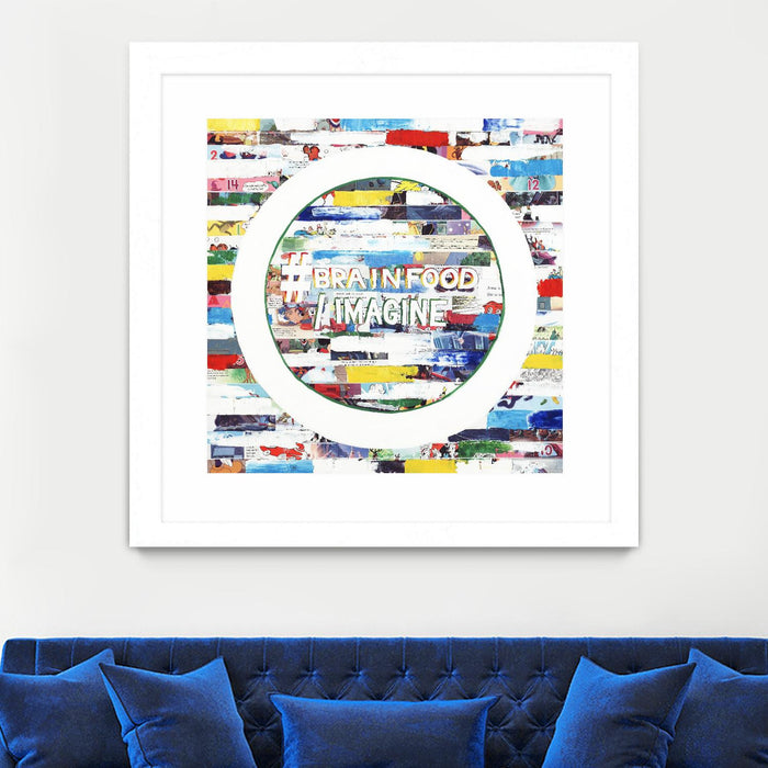 \"Smoke Circus Iv\" Matted and Framed White 30x30 Wall Art