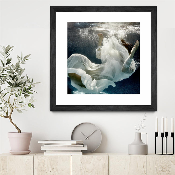 \"Float 3\" Matted and Framed Black 36x36 Wall Art
