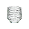 Round Glass Candle Holder Chevron - Set of 4