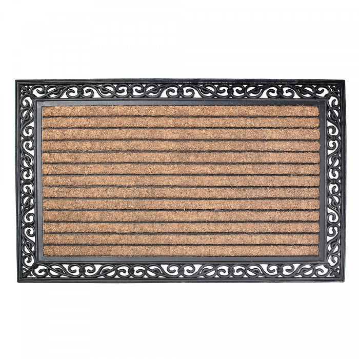 Rubber And Coir Brush Floormat Striped - 30 x 48
