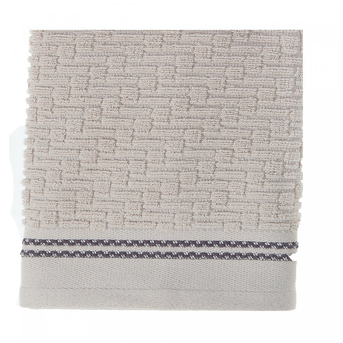 Luxury Stitch Wash Cloth 12 x 12 Taupe - Set of 6 Towels