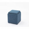 Chase Fabric Ottoman with Flip Tray Lid Blue Benches