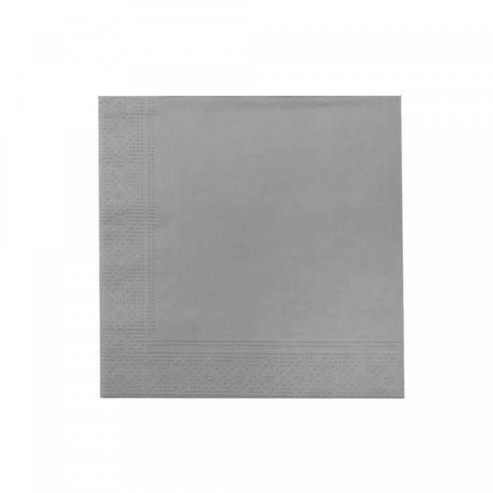 20 Pack Luncheon 3 Ply Napkin Silver - Set of 6