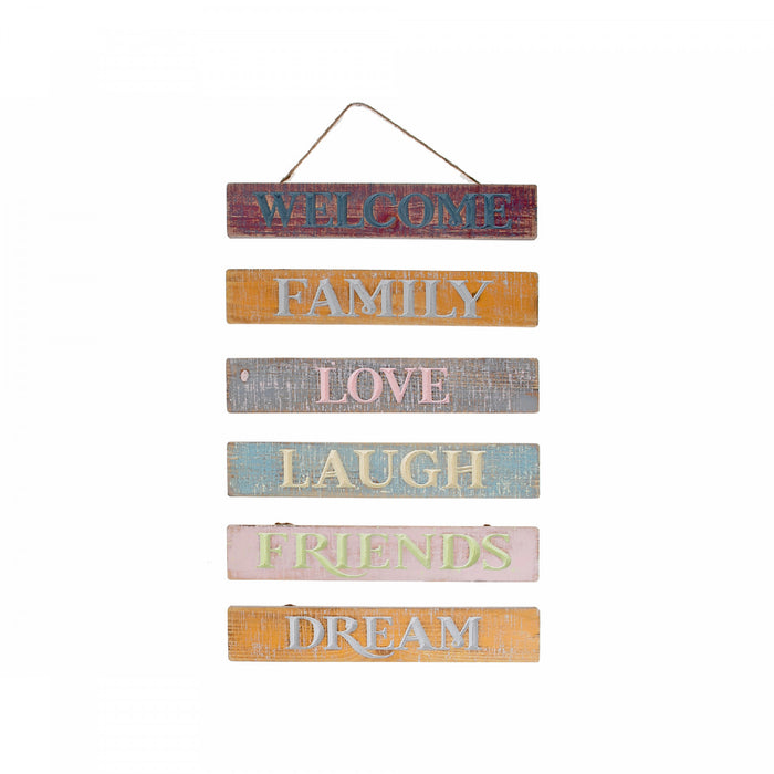 Etched Inspirational Wood Plaques - Set of 6 Wall Decor