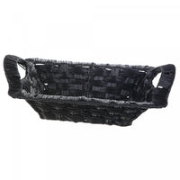 Black Weave Basket with Handle 14 x 10 - Set of 2 Storage