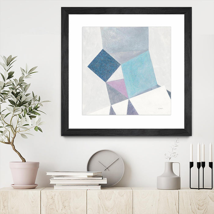 \"Bay Bridge V1\" Matted and Framed Black 36x36 Wall Art