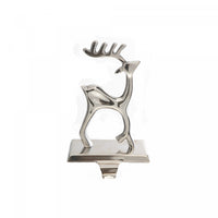 Chrome Metal Stocking Hanger Single Reindeer Christmas Tree