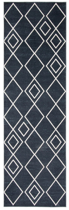 Kenza Blue Machine Washable Area Rug - 2'6\" x 8'0\"