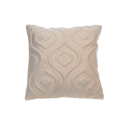 Velvet Impression Cushion Ivory - Set of 2|Coussin ivoire en velours avec relief - ensemble de 2