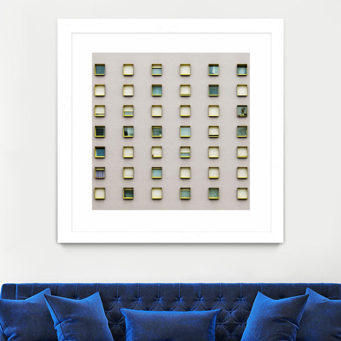 \"Windows Ii\" Matted and Framed White 36x36 Wall Art