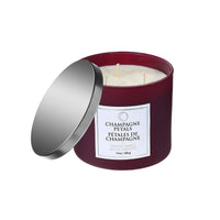 14 Oz 3 Wick Luxe Scented Candle with Lid Champagne Petals - Set of 2
