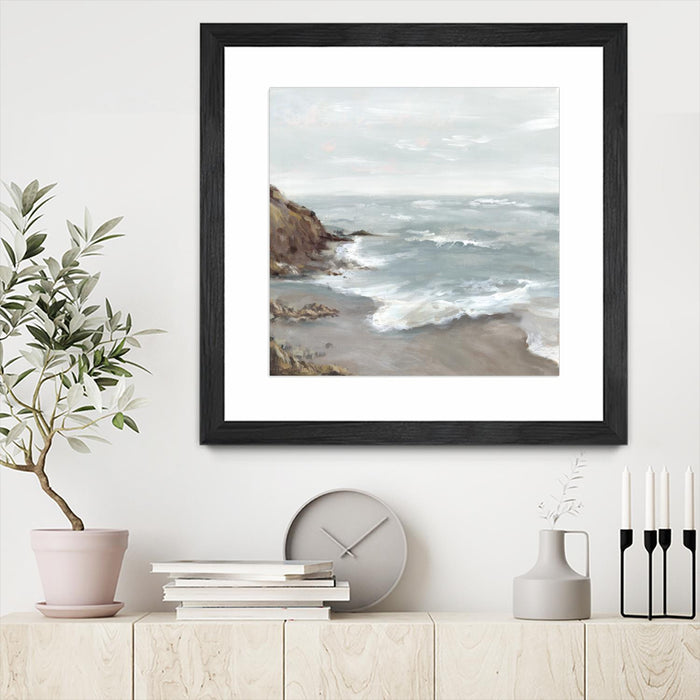 \"Beautiful Bay\" Matted and Framed Black 30x30 Wall Art