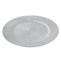 Charger Plate Sand script Silver 13