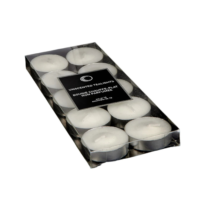 10 Pk Unscented Tealights White - Set of 2 Candle