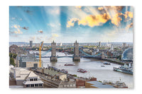 London Skyline with Tower Bridge River Thames 24x36 Wall Art Fabric Panel Without Frame