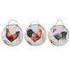Hanging Round Log Wall Art Rooster -Set of 3 Wall Decor