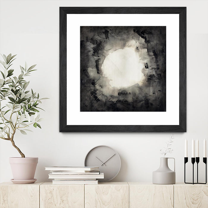 \"Positives And Negatives Ii\" Matted and Framed Black 36x36 Wall Art