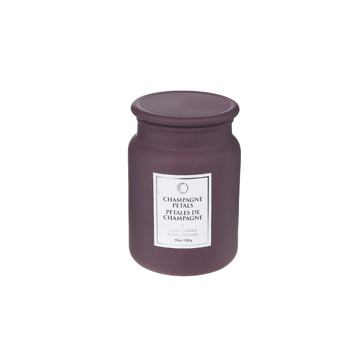 19 Oz Luxe Scented Candle with Glass Lid Champagne Petals - Set of 2