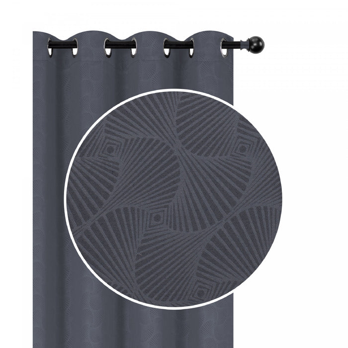Embossed Panel Shell Grey 96\" - Set of 2 Drapes and Blinds