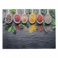 Printed Glass Cutting Board Spices - Set of 2