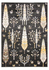 Pine Black Machine Washable Area Rug - 3'0