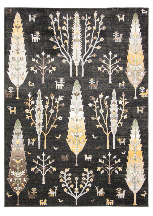 Pine Black Machine Washable Area Rug - 3'0\" x 5'0\"
