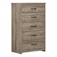 Tassio 5-Drawer Chest - Weathered Oak 