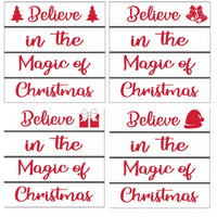 Set of 4 Wooden Enamel Coasters Believe in The Magic of Christmas